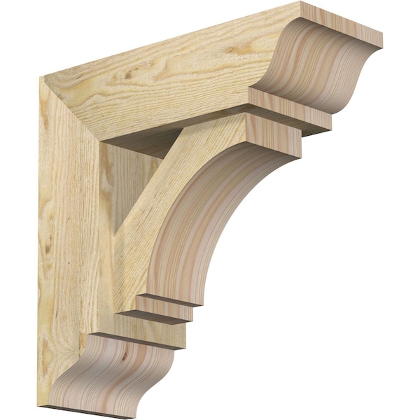 Ekena Millwork Imperial Traditional Rough Sawn Bracket w/ Offset Brace, Douglas Fir, 6"W x 16"D x 16"H BKT0604X16X16IMP01RDF - main